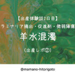 【出産体験談2日目】ラミナリア摘出・促進剤・微弱陣痛・羊水混濁