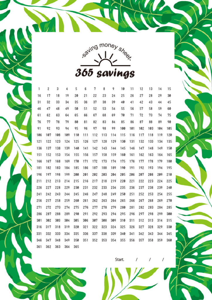 おしゃれな365日貯金シート無料ダウンロードまとめ アプリ情報