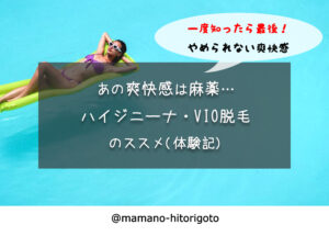 【あの爽快感は麻薬】ハイジニーナ・VIO脱毛のススメ(体験記)