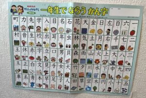 小1で習う漢字は80字！一覧ポスターをトイレに貼ったよ！おすすめの覚え方も紹介！